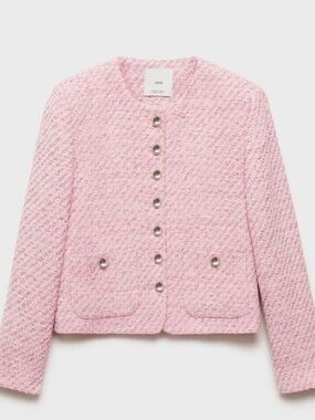MANGO pink tweed jacket S 🩷